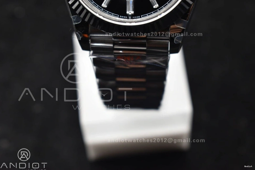 A2836 Weight Black 40 Crystal President DayDate On Gain Dial GMF Bracelet SS 1128